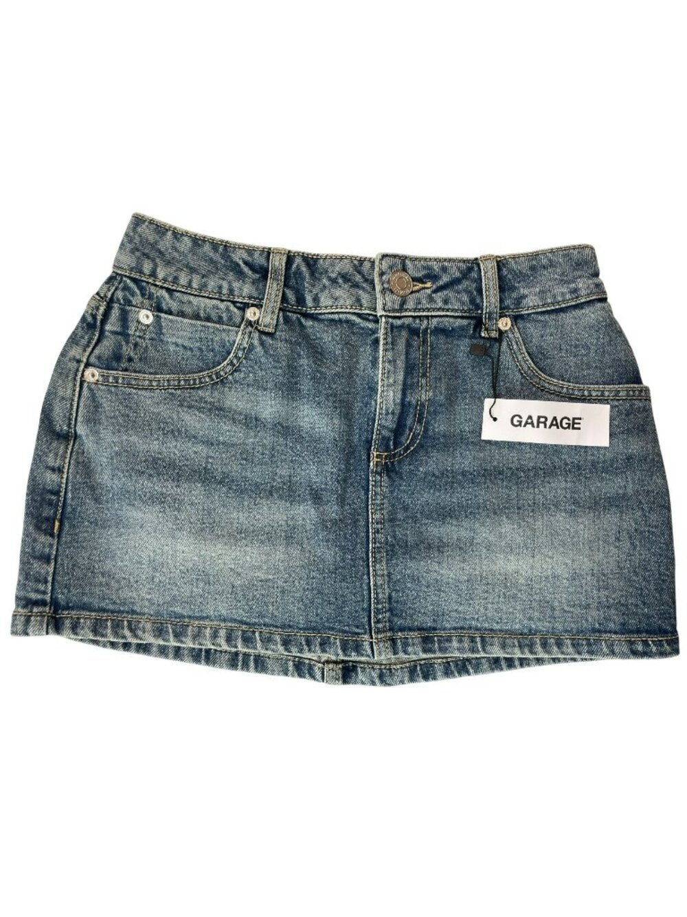 Garage Denim Micro Skort Skirt Blue Built-In Shorts Women's Sz XXS MSRP$55 NWT
